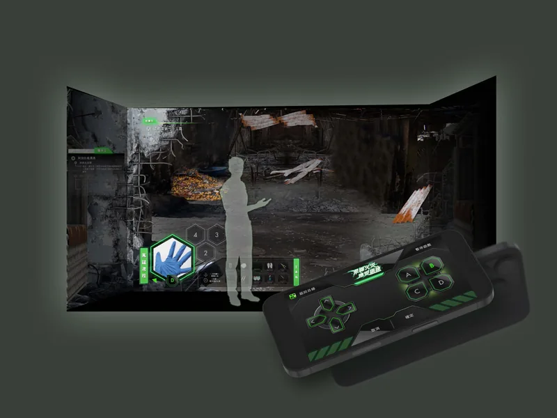 Immersive CAVE fire emergency training environment
