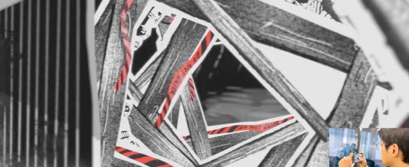 Layered triangular doorway in the Drift augmented reality experience